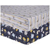 Ensemble de 2 draps-housses en microfibre pour lit de bébé Sammy & Lou - Zambie