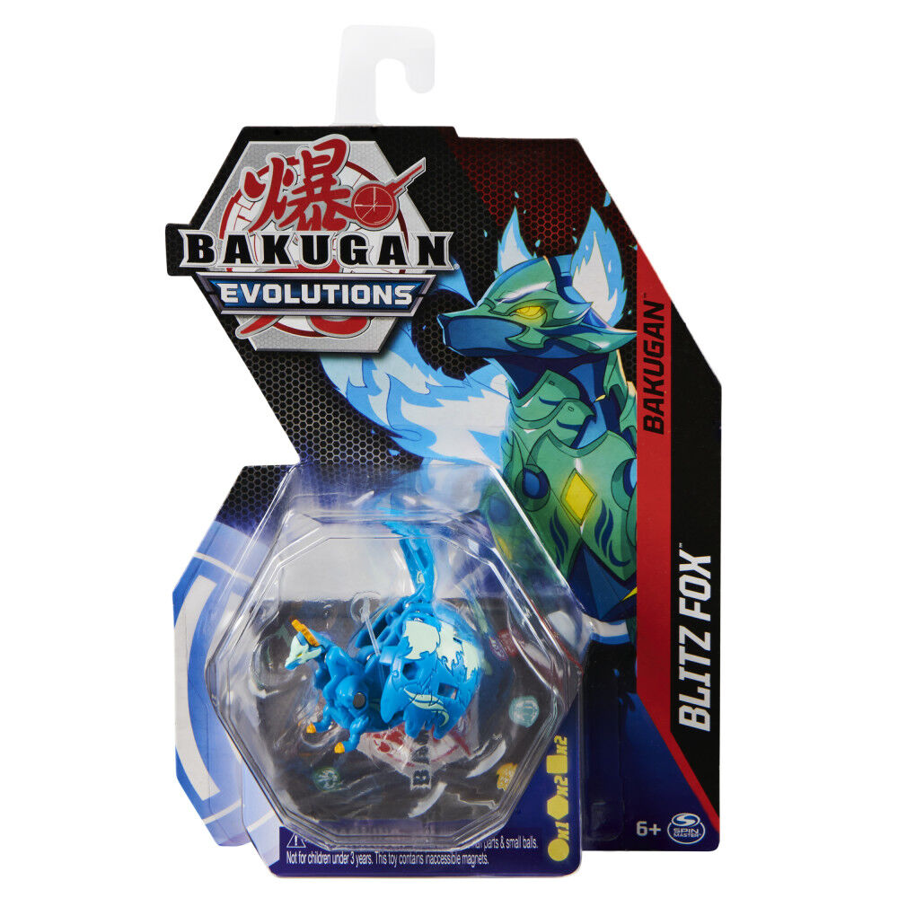 Bakugan Evolutions, Blitz Fox, 2-inch Tall Collectible Action Figure and Trading Card