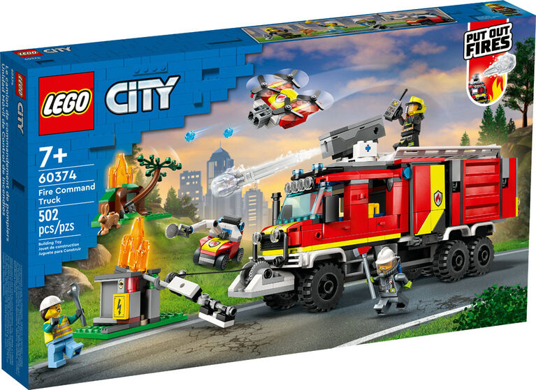 LEGO City Fire Command Truck 60374 Building Toy Set (502 Pieces)