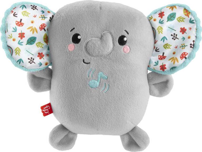 Fisher-Price Plush Elephant Baby Toy Sound Machine with Vibrations, Calming Vibes Soother