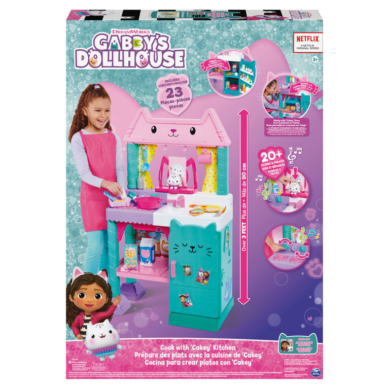 Gabby's Dollhouse, Cakey Kitchen Set for Kids with Play Kitchen Accessories
