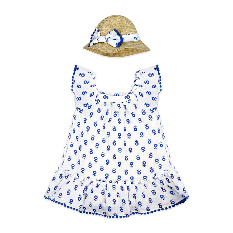 Baby Mode 2 Piece Dress Set: Blue Floral