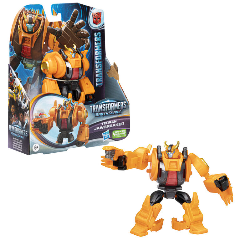 Transformers EarthSpark, figurine Terran Jawbreaker classe Guerrier de 12,5 cm, jouet robot