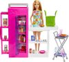 Barbie Doll and Ultimate Pantry Playset, Barbie Kitchen Add-On with 30+ Food-Themed Pieces