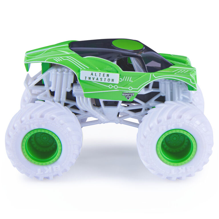 Monster Jam, Official Alien Invasion Truck, Die-Cast Vehicle, Inverse Trucks Series, 1:64 Scale