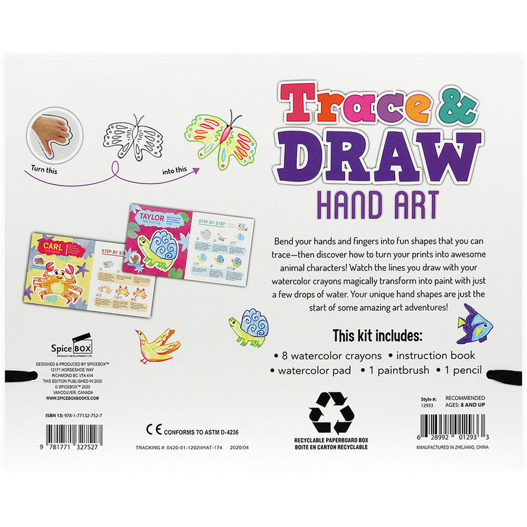 SpiceBox Children's Art Kits Imagine It Trace and Draw Hand Art - English Edition