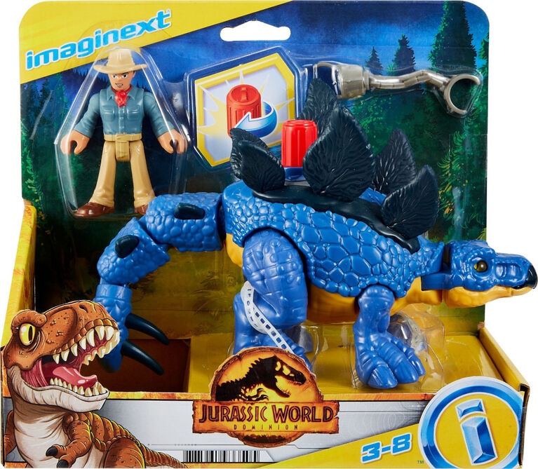 Imaginext Jurassic World Dominion Stegosaurus Dinosaur and Dr. Grant Figure