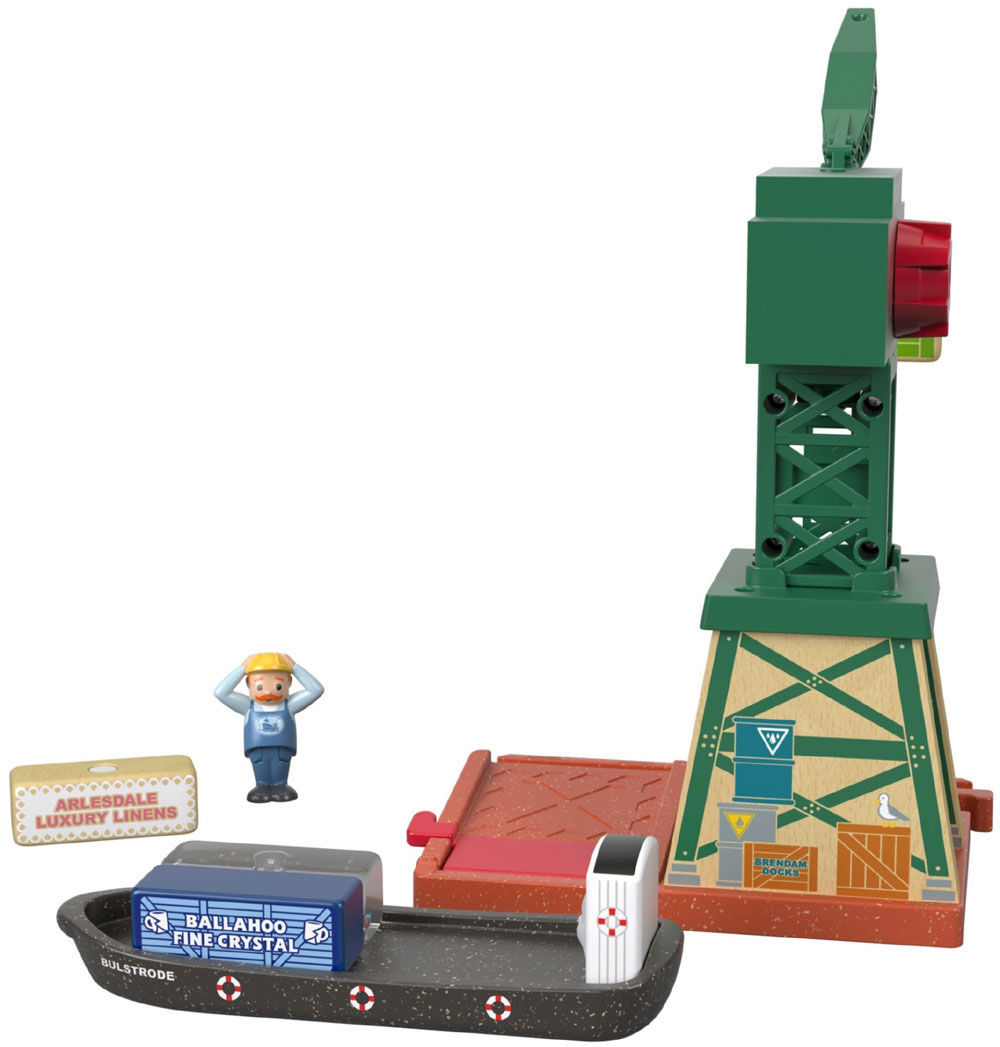 Thomas and friends cranky at the shop docks