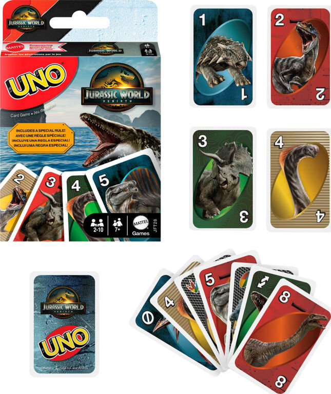 UNO Jurassic World Rebirth Card Game for Kids, Family & Adult Game Nights