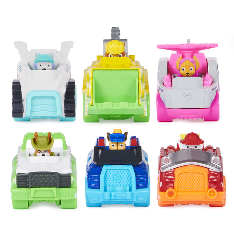 PAW Patrol, True Metal Neon Rescue Vehicle Gift Pack, Coffret cadeau de 6 véhicules en métal moulé à collectionner, échelle 1:55