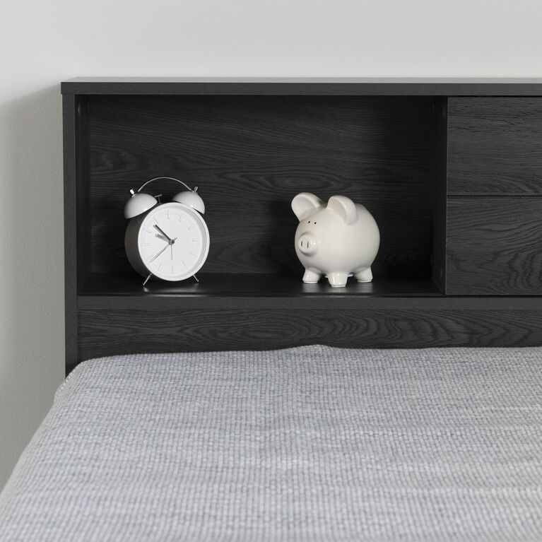 Fynn Twin Bookcase Headboard Gray Oak