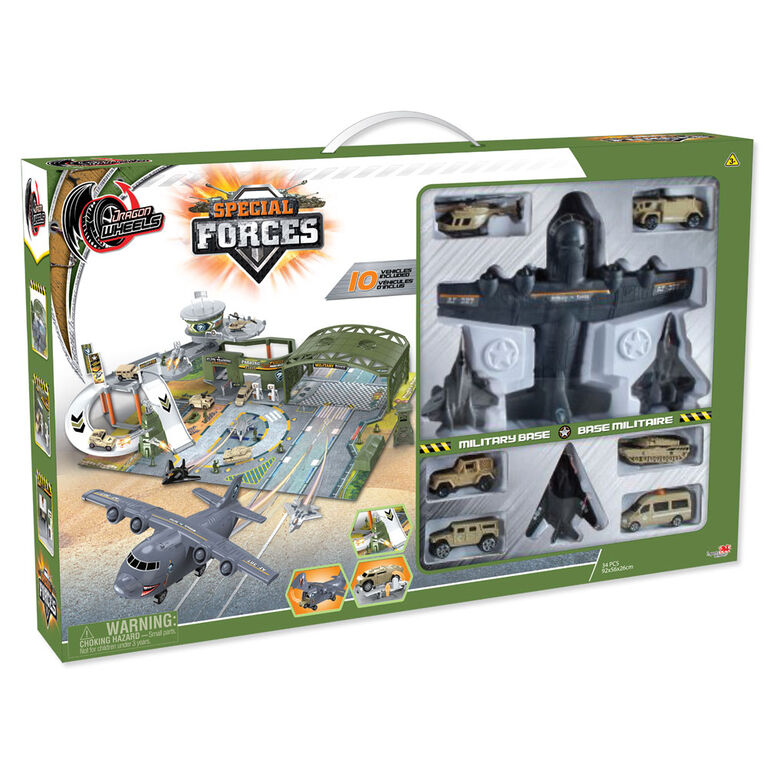 Dragon Wheels - Special Forces Military Base - Includes 10 Vehicles