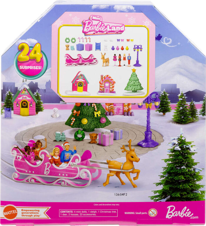 Barbie Mini BarbieLand Collectible Advent Calendar with 1.5-Inch Dolls & 24 Days of Surprises