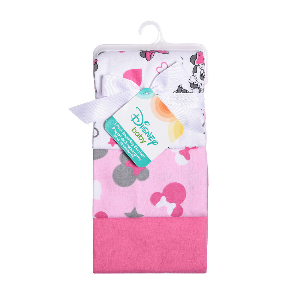 Disney Baby 3 Pack Receiving Blankets Minnie Mouse