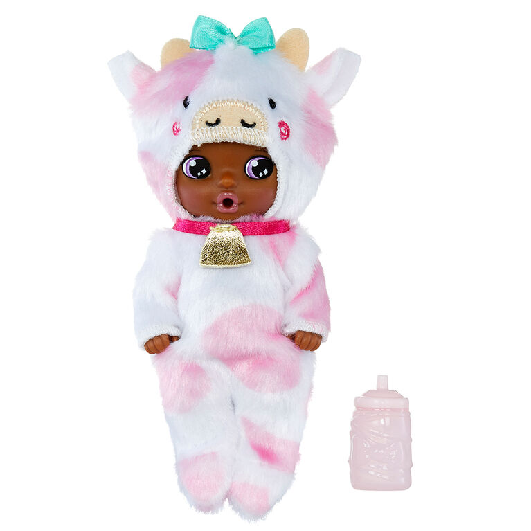 BABY BORN SURPRISE Animal Babies Series 5/ Unwrap surprises; Collectible baby dolls with soft swaddle and bunny pouch; Which animal will you get? Dinosaur, unicorn, lion, penguin, cow, and so much more.