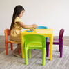 Kids Plastic Table and 4 Chairs, Yellow