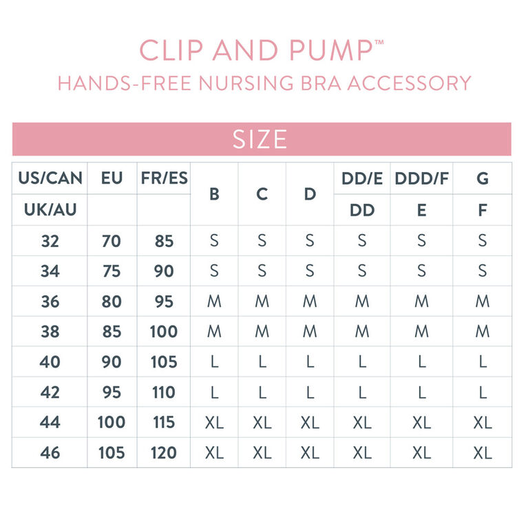 Bravado Designs Accessoire mains libres pour soutien-gorge d'allaitement Clip and Pump - Colombe, Moyen.