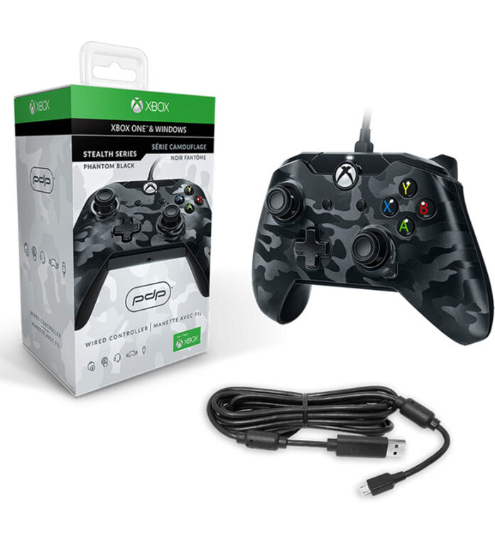 Xbox One Controller Wired Black Camo