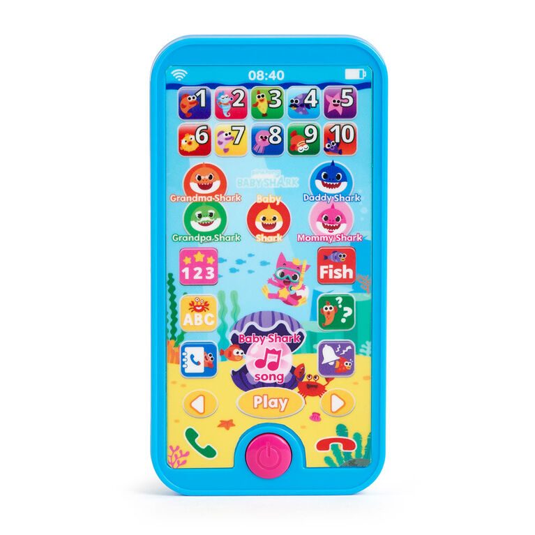 Pinkfong Baby Shark - Téléphone intelligent - Jouet préscolaire éducatif - par WowWee - Édition anglais