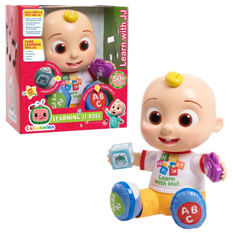 Poupée de JJ d'Apprentissage Interactif CoComelon avec Sons et Lumières, et Musique pour Encourager à Reconnaître les Lettres, les Nombres et les Couleurs