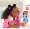 Barbie Fashionistas Doll #231 in Denim Butterfly Dress with Pink Belt, Purple Hair