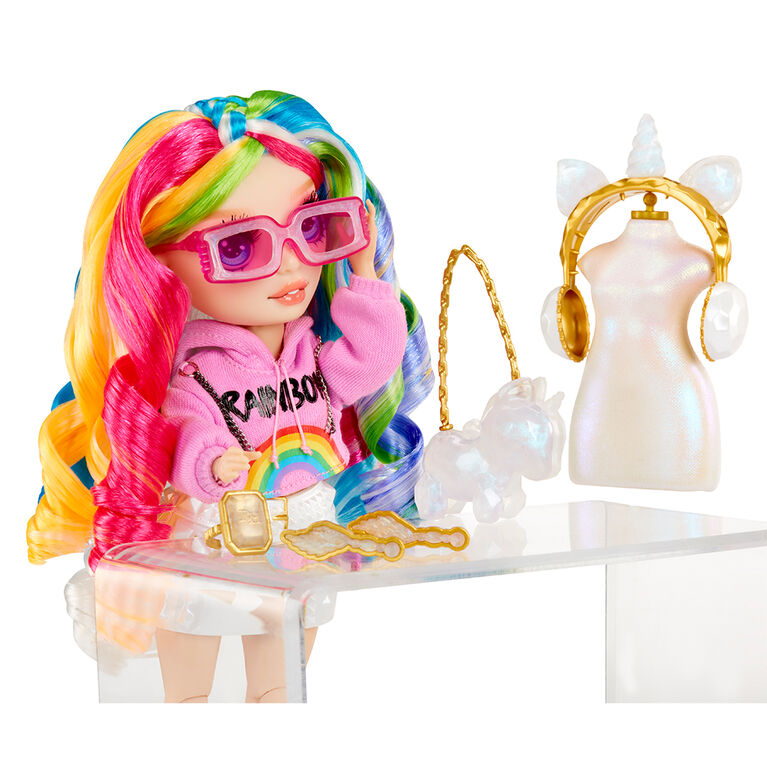ainbow High Creative Crystals Amaya - Poupée-mannequin arc-en-ciel de 11 po (28 cm)