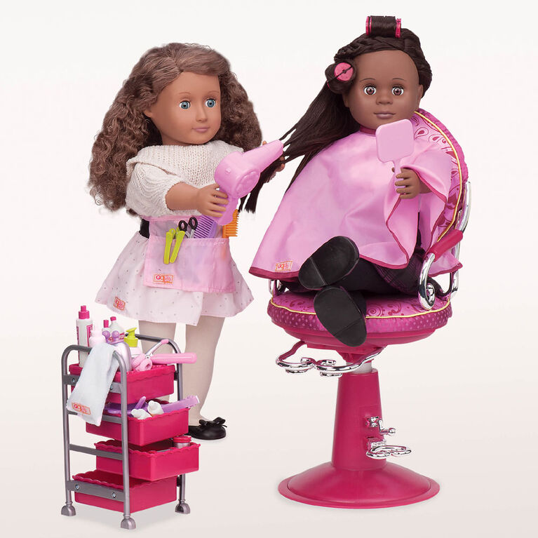 TLM Toys Salon de Coiffure pour Filles, Ensemble de Salon de beauté tête  de poupée 35 pièces