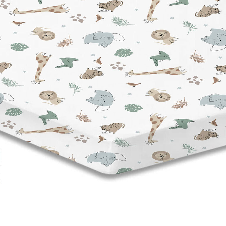 Koala Baby 1 Pack Flannel Playpen Sheet Safari