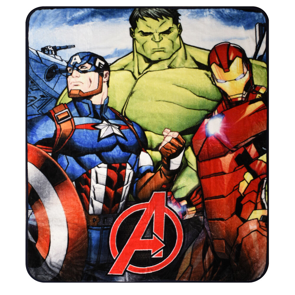 Fleece Blanket Avengers Cuddly Throw Blanket Bedspread Fleece Hulk Ironman Thor New 