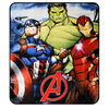 Marvel Avengers Kids Fleece Throw Blanket (50x60"), Captain America, Iron Man and The Hulk
