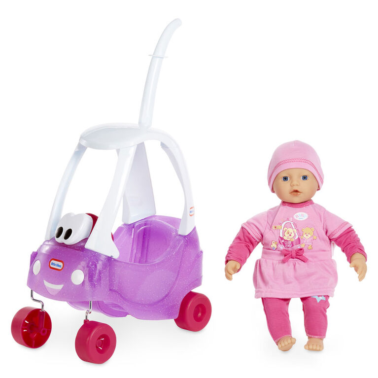 BABY born Baby's First Cozy Coupe with Soft-Bodied Baby Doll