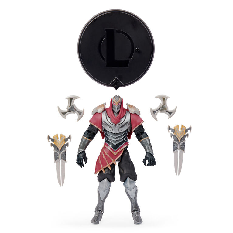 League of Legends, 6-Inch Zed Collectible Figure w/ Premium Details and 2 Accessories, The Champion Collection, Collector Grade