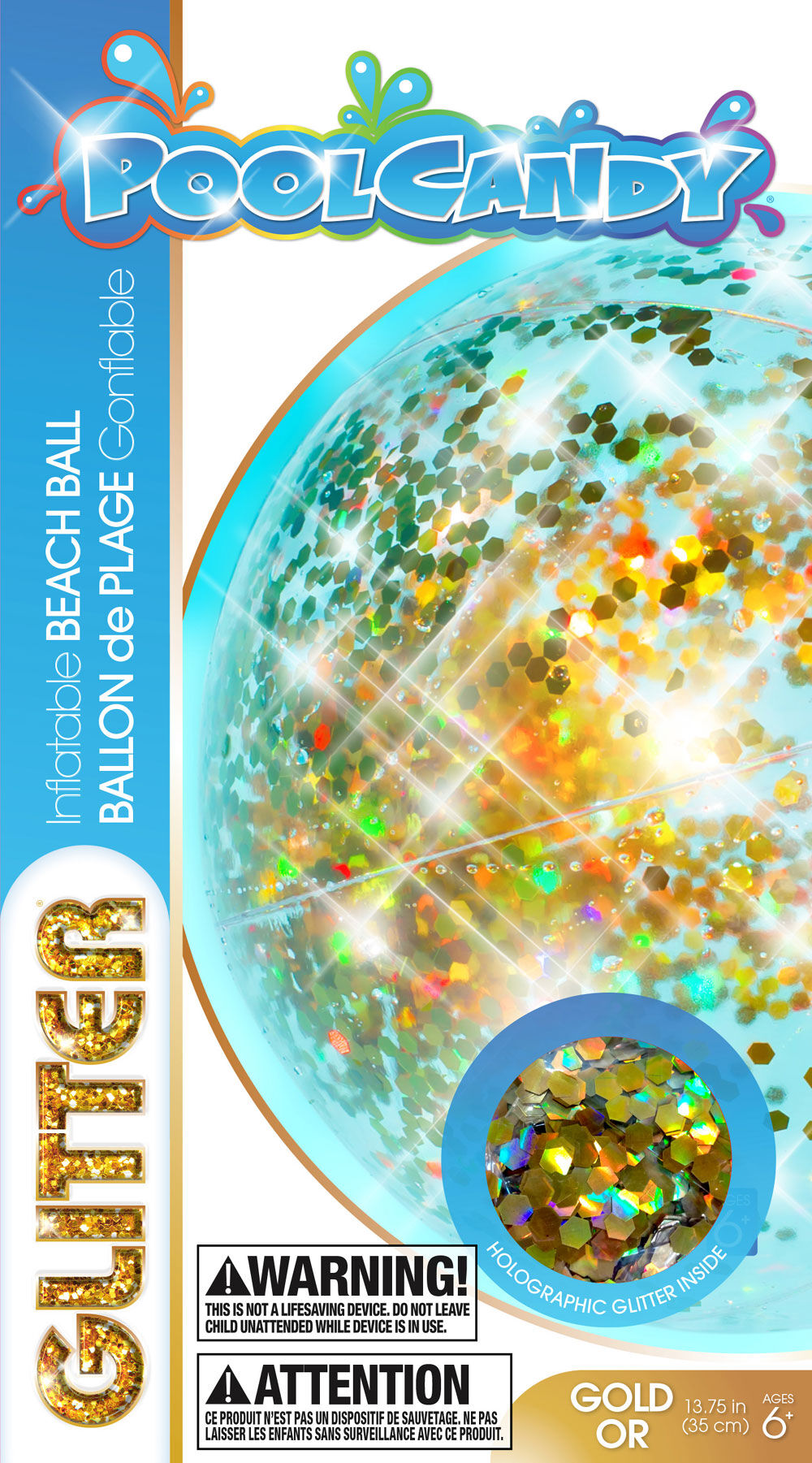 Glitter Gold Beach Ball