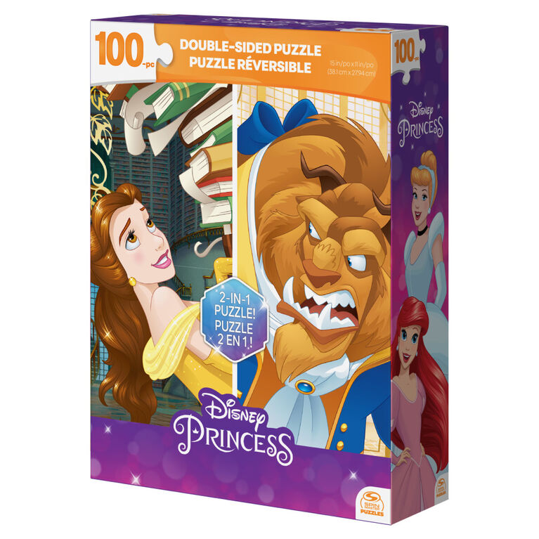 Disney Princess, Beauty and The Beast Belle 100-Piece Double-Sided Jigsaw Puzzle Disney Princess Toys Disney Puzzle