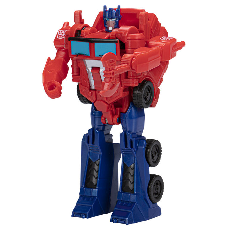Transformers Buzzworthy Bumblebee Toys 1-Step Changer Optimus Prime Converting Action Figure, 4.25-inch