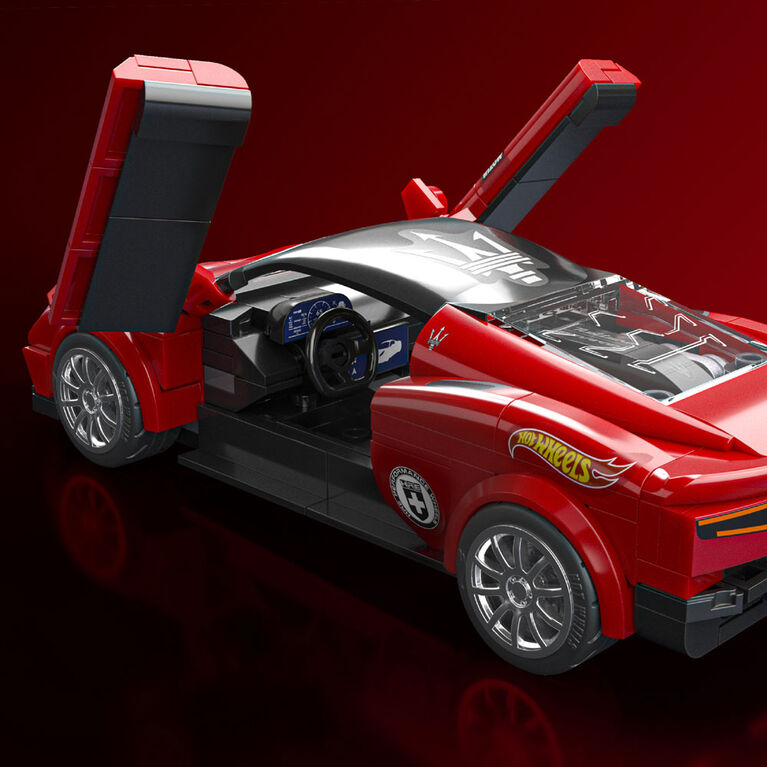 Mattel Brick Shop Hot Wheels Maserati MC20 Building Toy Kit (250 Pieces), for Collectors