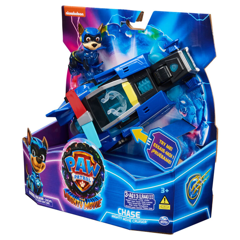 PAW Patrol: The Mighty Movie, Toy Car with Chase Mighty Pups Action Figure,  Lights and Sounds