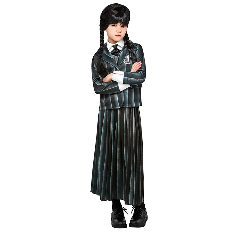 Costume d'uniforme scolaire Wednesday Addams taille petit (4-6)