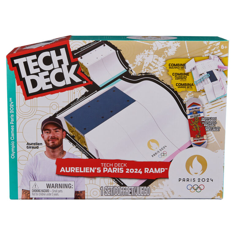 Tech Deck, Aurelien Giraud's Olympic Games Paris 2024 Ramp Customizable X-Connect Park Creator Playset & Exclusive Fingerboard