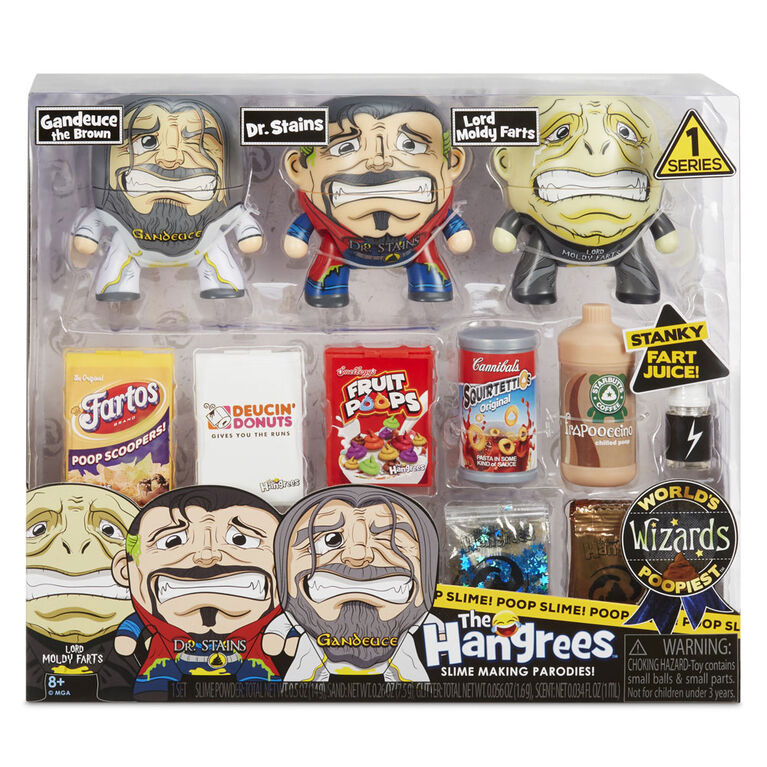 The Hangrees World's Poopiest Wizards Collectible Parody Figures 3-Pack with Slime