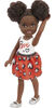 Barbie Chelsea Doll Wearing Skirt with Heart-Print and Metallic Shoes