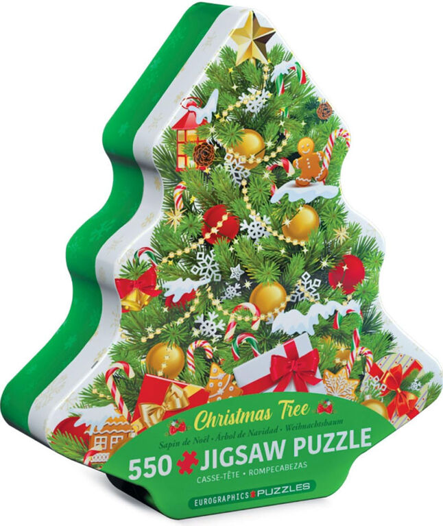 Eurographics Christmas Tree Shaped Tin w/550 pc puzzle