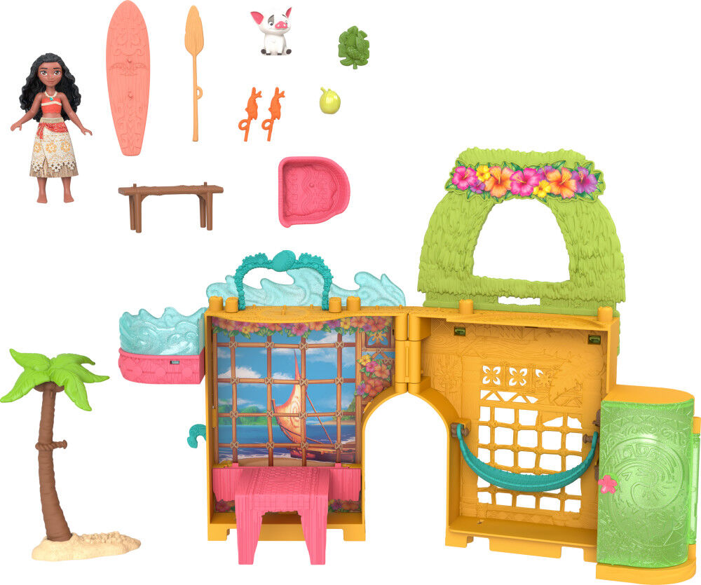 Disney Princess Moana s Island Home Stacking Doll House with Small Doll Figures 9 Play Pieces