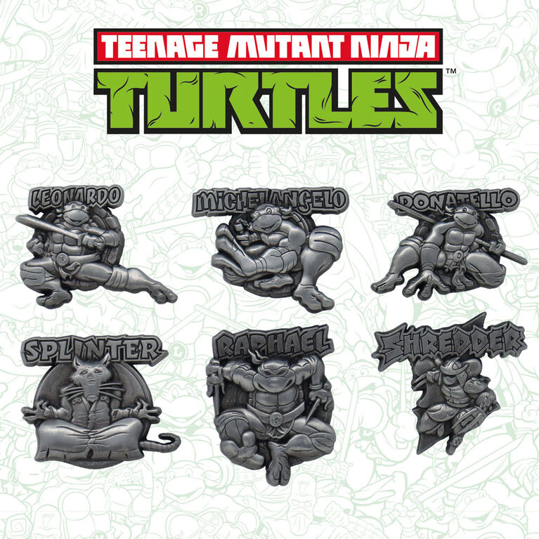 Ensemble en &eacute;dition limit&eacute;e des Tortues Ninja Adolescents Mutantes de 6 badges