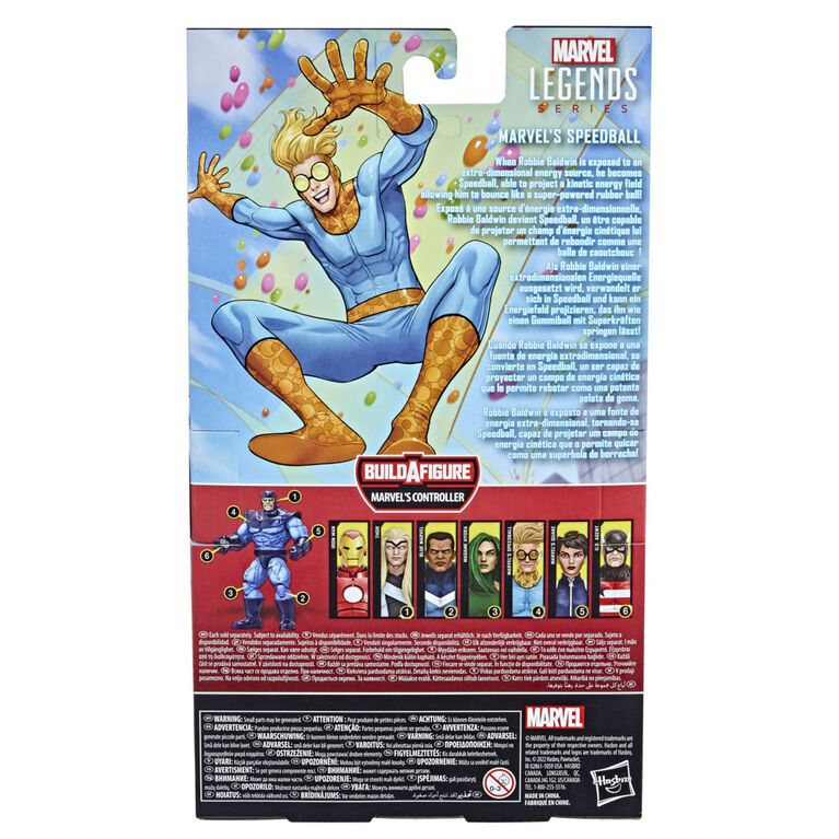 Marvel Legends Series Marvel's Speedball Classic Comics Action Figure 6-inch Collectible Toy, 1 Build-A-Figure Part