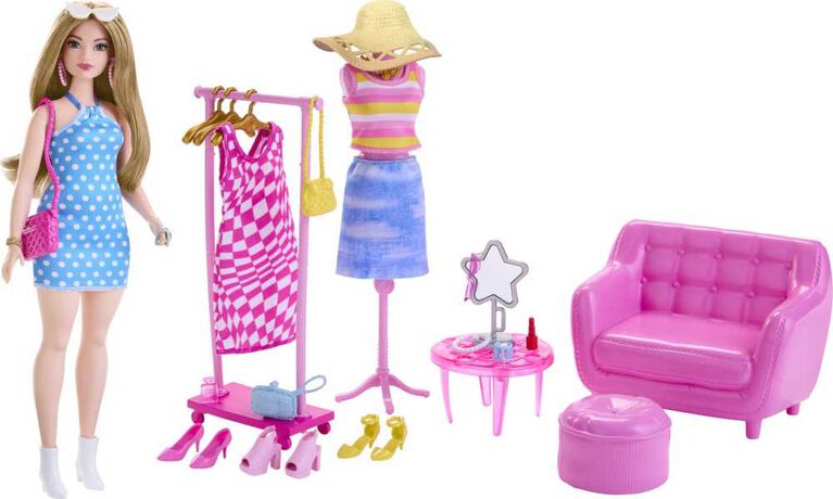 Barbie Doll and Fashion Set, Barbie Clothes with Closet Accessories - R Exclusive