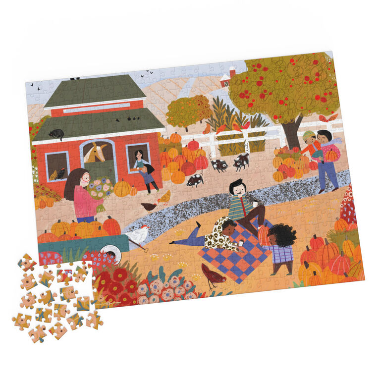 Spin Master Puzzles, Marie's Pumpkin Patch Jigsaw Puzzle 500 Pieces by Artist Fiona Lee with Wall Decor Poster