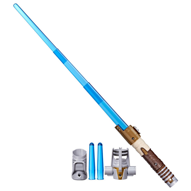 Star Wars Lightsaber Forge Obi-Wan Kenobi Jedi Master Set, Electronic Extendable Blue Lightsaber Toy - R Exclusive