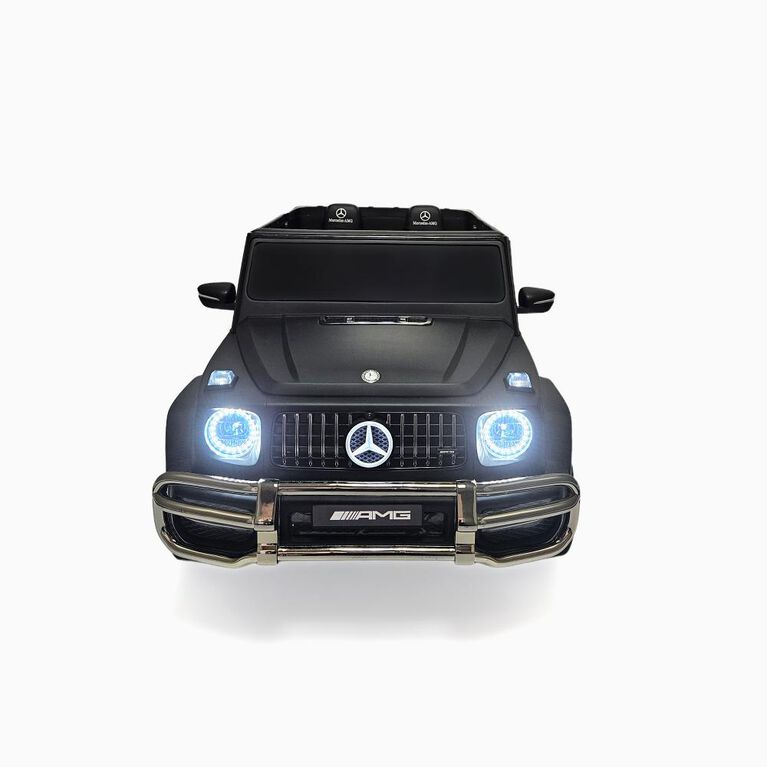 KIDSVIP Officially Licensed Mercedes G Series 24V 4x4 Kids Ride-On 2-Seater Car w/ Rubber Wheels, Music, RC - Matte Black