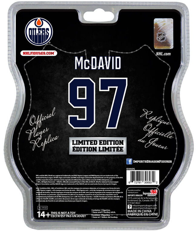 Connor McDavid Oilers de Edmonton LNH Figurine 6".